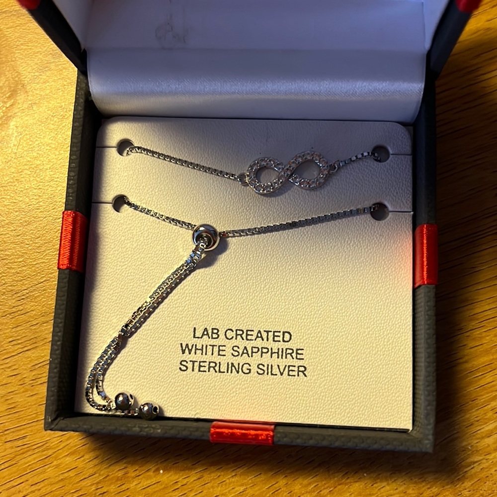 White Sapphire Infinity Rope Bracelet